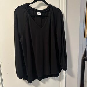 CAbi Black Long Sleeve Relaxed Blouse